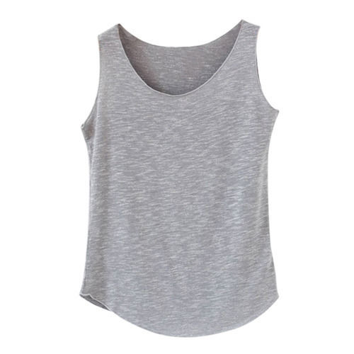 Soft Comfortable Lightweight Breathable Stretchy And Unbound Feeling Sleeveless Grey T Shirt