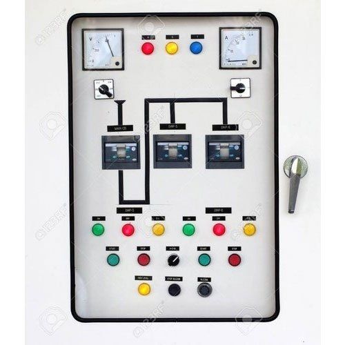 Blue And Gray Three Phase Electric Control Panel, Surface Finish, Matte, Thickness : 8 Mm