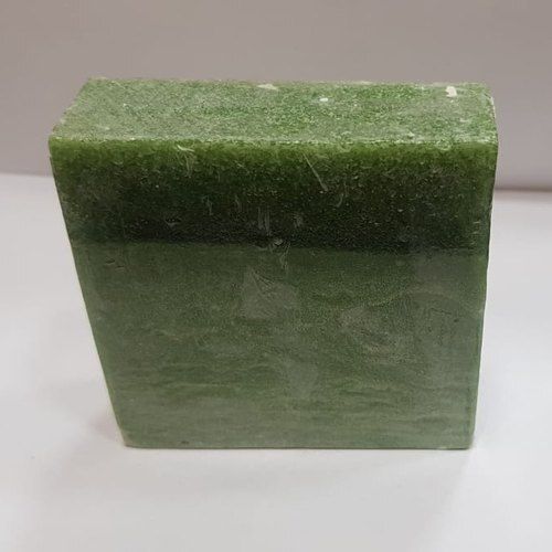 Transparency Dark Green And Solid Style Square Shape Natural Handmade Aloe Vera Bath Soap