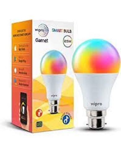 6500 Kelvin Color Temperature White Ceramic 12.5 Watt Power Wipro WiFi Smart Garnet LED Bulb - Ceramic Body, Dome Shape, 220 Volt Input | Mobile App Control, Soft Glow Lighting, 12-Month Warranty