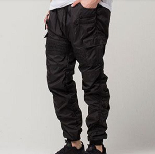 Black Comfortable And Stretchable Dark Brown Colour Plain Pattern Cotton Mens Jogger