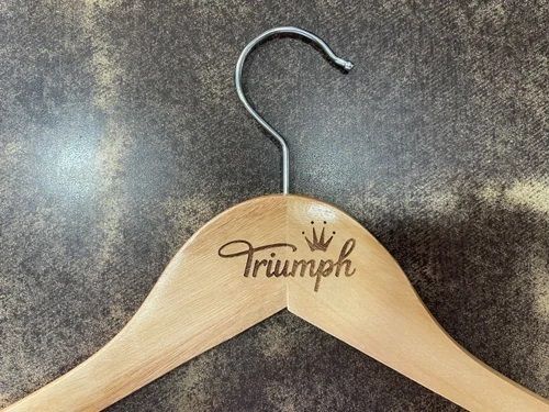 Designer Boutique Wooden Hanger With Logo Engraved For Hanging Cloths