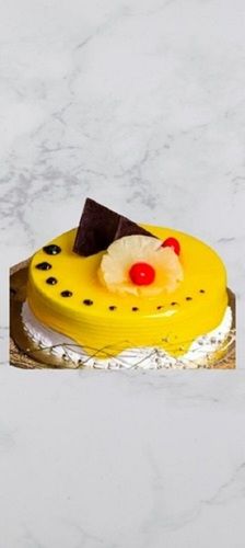 Pack Of 1 Kg Delicious Taste Yellow Pineapple With Cherry Topping Cake