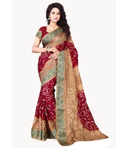 Buy SERONA FABRICS Women's Georgette Embroidered Bandhani Pallu Party Wear  Saree With Blouse Piece Online at Best Prices in India - JioMart.
