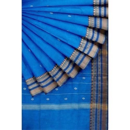 Sky Blue Beautiful Stylish Breathable Designer Wear Modern And Trendy Cotton Saree For Ladies