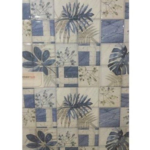 Beige 6 Mm Thickness Rectangular Shaped Floral Printed Designer Ceramic Wall Tile