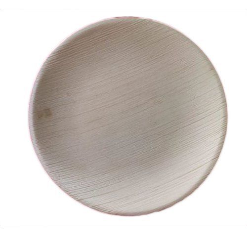 9 Inch Round Shape Environment Friendly White Shallow Areca Leaf Plates