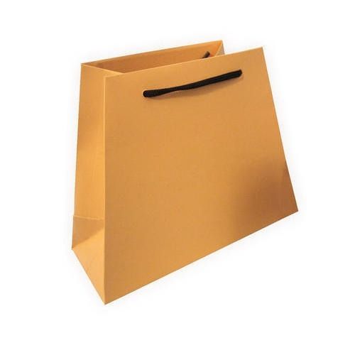 Brown Ribbed Paper Carrier Bags in Small Size Variant