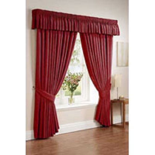 घर और होटल के लिए लाल टिकाऊ, आकर्षक रंग का रेडीमेड मॉडर्न डिज़ाइन कॉटन पर्दा