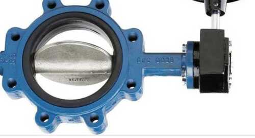 High Pressure Butterfly Valve In Mild Steel Metal And Blue Black Color Power Source: Manual