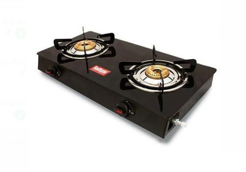 Golden Rectangular Shaped Paint Coated Stainless Steel Rallison Lpg Gas Stove With Two Burner 