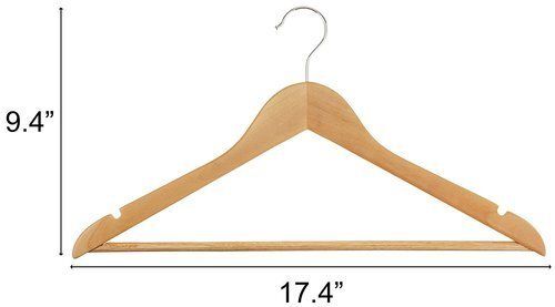 Various Colors Are Available Wooden Top Hanger With High Weight Bearing Capacity And Steel Hook