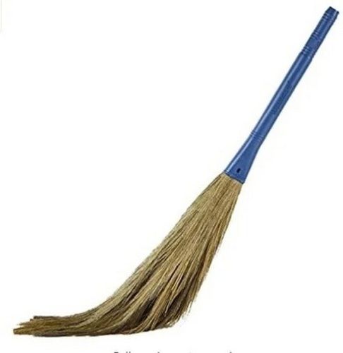 Cool White 2.5 Feet Length Light Weight And Durable Brown And Blue Soft Grass Broom