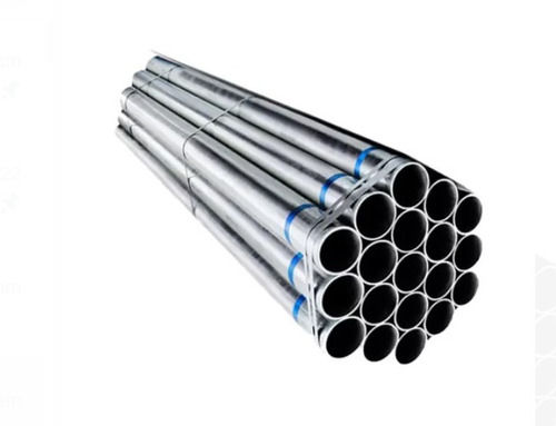 Silver 5 Mm Thickness Round Shaped Galvanized Steel Material Pipe For Construction