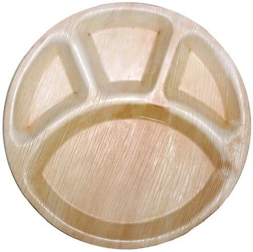 Brown Round Shape Environment Friendly Recyclable Plain Disposable Areca Leaf Plate