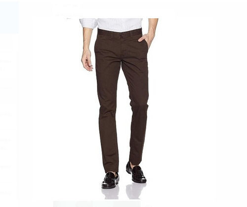 Washable Brown Color Comfortable And Breathable Lightweight Regular Fit Men'S Trouser 