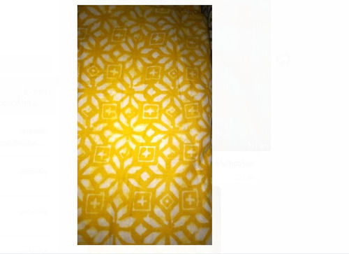 Washable 200 Gsm White And Yellow Printed Pattern Unstitched Fabric