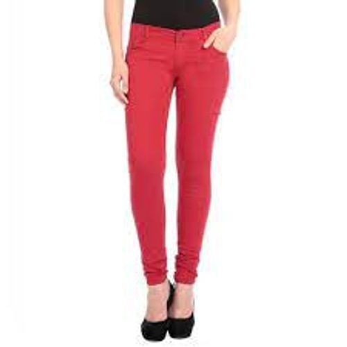 Fashionable Stylish And Straight Relaxed Fit Pure Cotton Fabric Plain Ladies Jeans