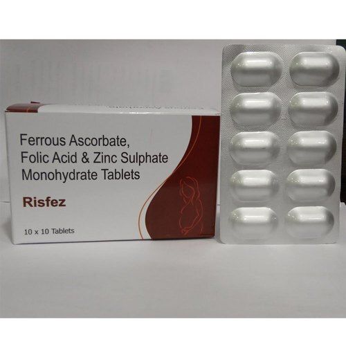 Ferrous Ascorbate, Folic Acid And Zinc Sulphate Monohydrate Tablet