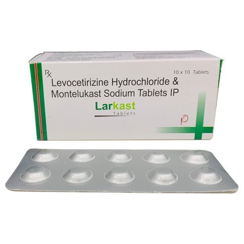 Larkast Tablets - 10x10 Tablets, Levocetirizine Hydrochloride & Montelukast Sodium for Allergy Relief, Eases Breathing and Reduces Inflammation