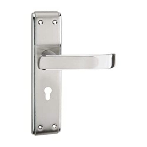 Silver  Premium Grade Stylish Door White Metal Handle Set (Silver 5 Pin 3 Keys)