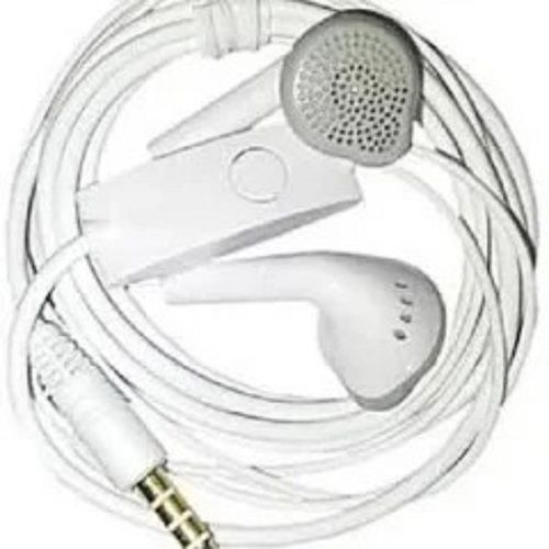 1 Meter Wire Length White Plastic And Rubber Body Wired Earphone With Mic