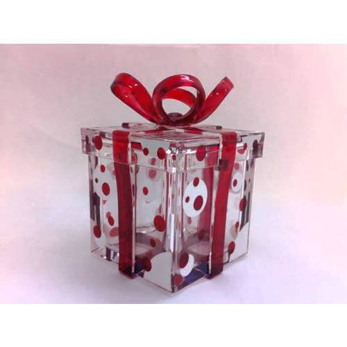 Beautiful Stylish Easy To Use Silver And Red Environment Friendly Thick Printed Acrylic Gift Box