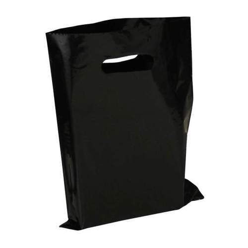 Black 11 Inch Environment Friendly Plastic Recyclable Plain Dyed Poly Bag