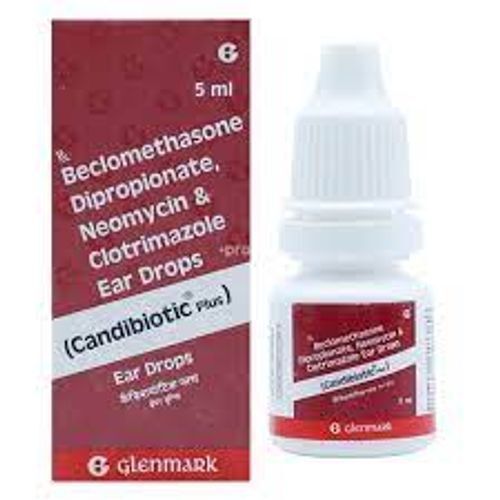 Candibiotic Plus Ear Drops, 5 Ml सामग्री: बेक्लोमेटासोन (0.025% W/V) + नियोमाइसिन (0.5% W/V) + क्लोट्रिमेज़ोल (1% W/V) 