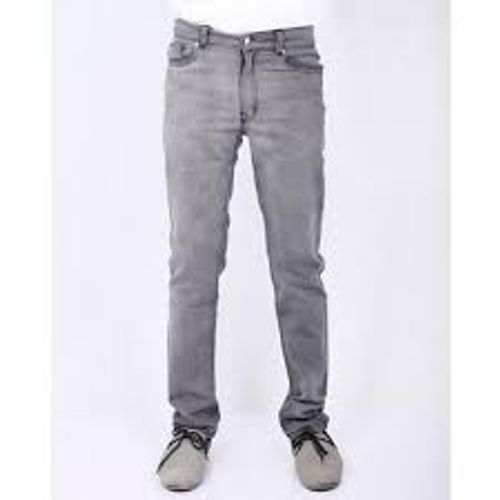 Men's Grey Denim Jeans - 1 kg Fabric Weight, Regular Fit, Waist Size 34 | Comfortable, Timeless Classic for All Occasions