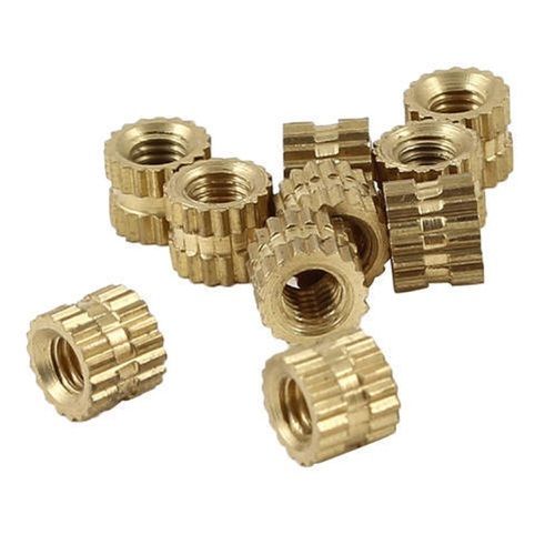 Gold Round Shape Golden Diameter 1 Mm Tolerance 0.05 Mm Size 2 Mm Hardware Fitting Usage Brass Molding Inserts 