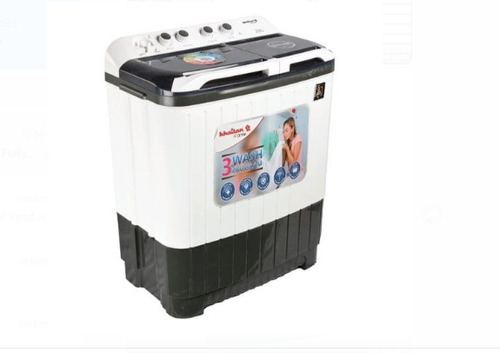 7 Kg Capacity Black And White Top Loading Washing Machine - Plastic Body, 410 MM Drum Width, 40 KG Weight, 100 Watt Power | Semi-Automatic, Electric, Easy Installation