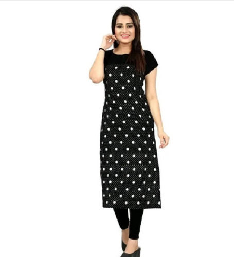 Black Half Sleeves Washable And Comfortable Printed Cotton Kurti Audience: Adult