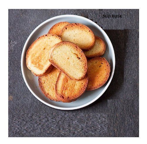 Delicious Tasty And Healthy Natural Ingredients Brown Baked Crispy Suji Rusk, 1 Kg