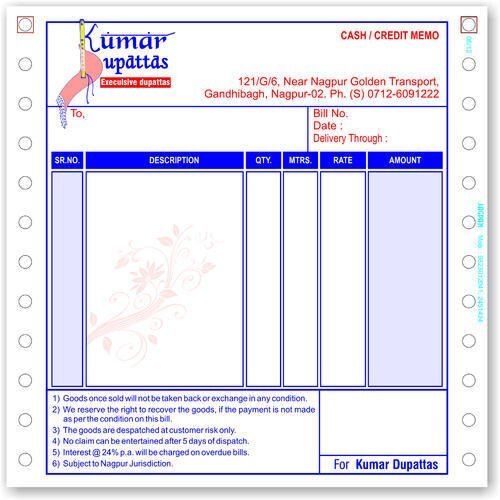 Easy To Tear And 100 Leaves Quantity All Necessary Heading Printed Cash/ Credit Memo