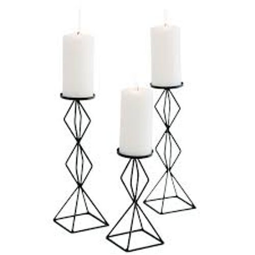 For Luxury Attractive And Good Quality Classic Look Steel Candle Holder Set Of 3