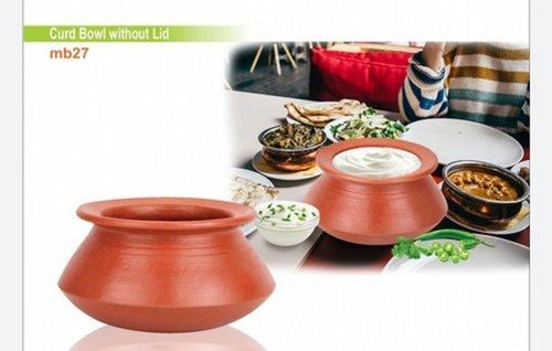 Handmade 100% Natural Clay Curd Bowl (Handi) Without Lid