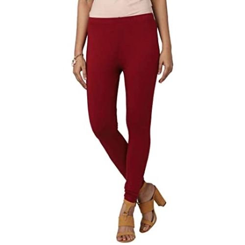 Silver Maroon Skin-Tight Apparel For Workouts Casual Wear Soft Fabric Tight Fit Women'S Leggings