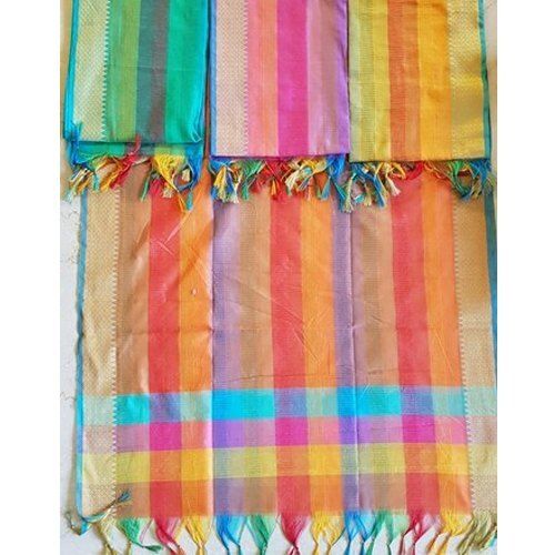 Multicolor Ladies Fancy Super Soft Comfortable Chanderi Solid Silk Dupatta