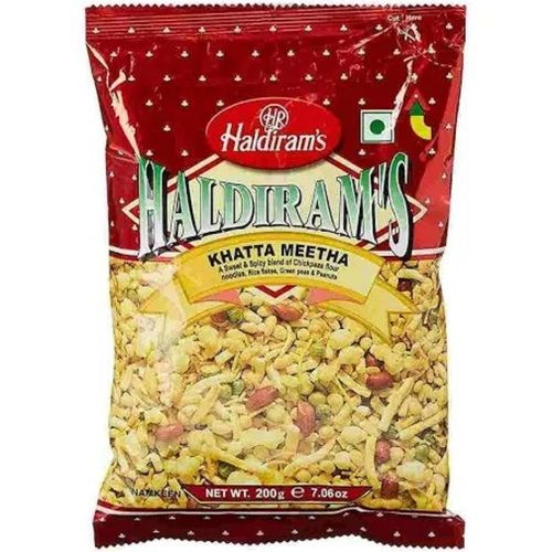 Yellow Tasty Sweet And Sour Haldiram Khatta Meetha Namkeen With 220 Gram Packet Pack  Grade: Natural