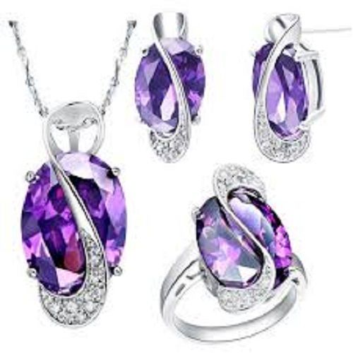 Purple Stones  Artificial Necklace Sets