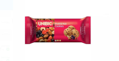 White Sweet And Delicious Round Shape Fruit And Nut With 75 Grams Packet Pack Unibic Cookies