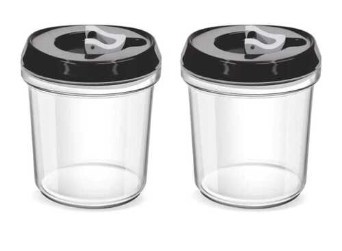 Transparent Black And White Plastic Pet Jars