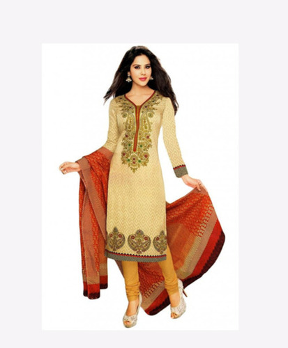 Washable And Comfortable Multicolor Printed 3-4th Sleeves Designer Ladies Suit - Cotton Silk, Size Xl | Breathable, Lightweight, Ruffled Neckline And Hemline