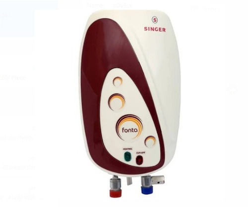 10 Liter Capacity 1000 Watt Power White And Maroon Steel Body Electric Geyser