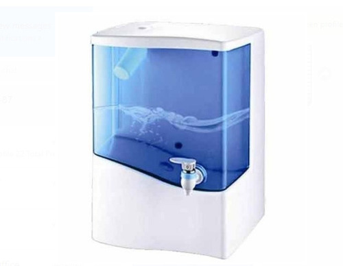Ro+Uf व्हाइट और ब्लू प्लास्टिक वॉल माउंटेड Ro वाटर प्यूरीफायर घर के लिए, 10 वॉट