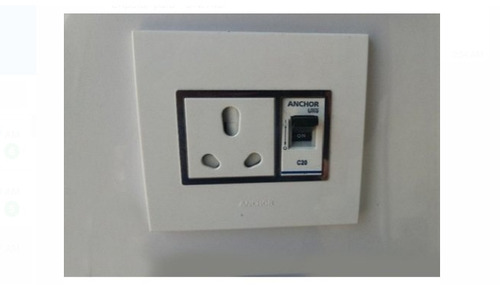 220v Voltage Plastic Material White Color Anchor Modular Mcb Switch