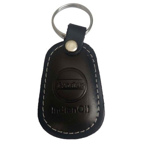 4 Mm Thickness Black Color Plain Pattern Indian Oil Leather Key Ring