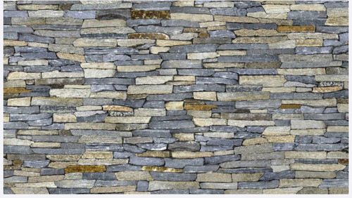 96 X 120 Inch Dimensions Waterproof Buechel Stone Printed Designers 3D Wallpaper - PVC Material, Multicolor Print , Eco-Friendly and Durable Design