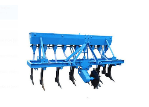 Blue Mild Steel 9 Tines Polishing Finish Hopper Agriculture Seed Drills 